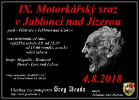 IX. MOTOSRAZ 4.8.2018 v Jablonci nad Jizerou